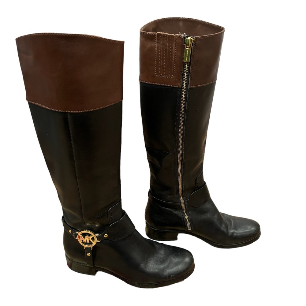 Michael Kors‎ Women’s Fulton Harness Tall
Riding Boots Black/Brown Size 6.5